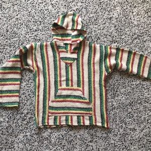 Multi colored textured striped hoodie